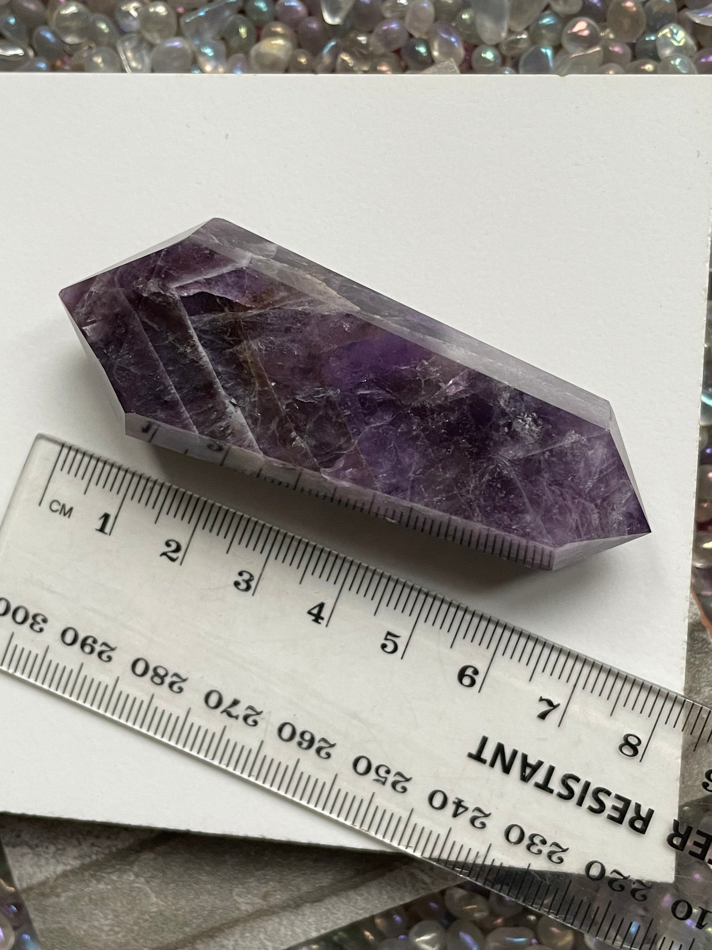 Dream Amethyst Crystal Gemstone Double Terminated Hexagonal Flat Point (2)