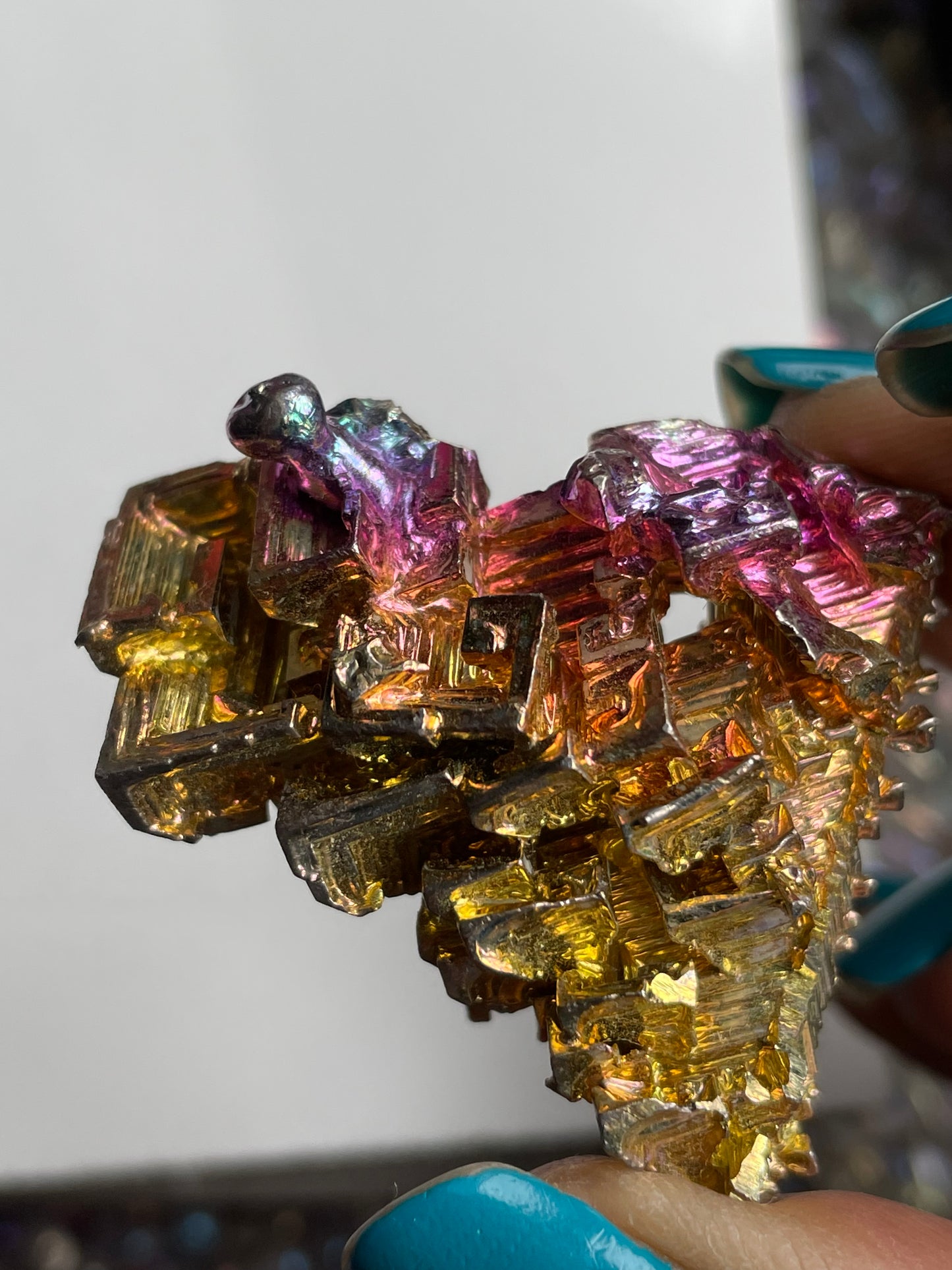 Gold Bismuth Crystal Specimen Metal Art G1