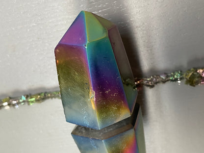Titanium Aura Quartz Crystal Gemstone Tower Point (4)