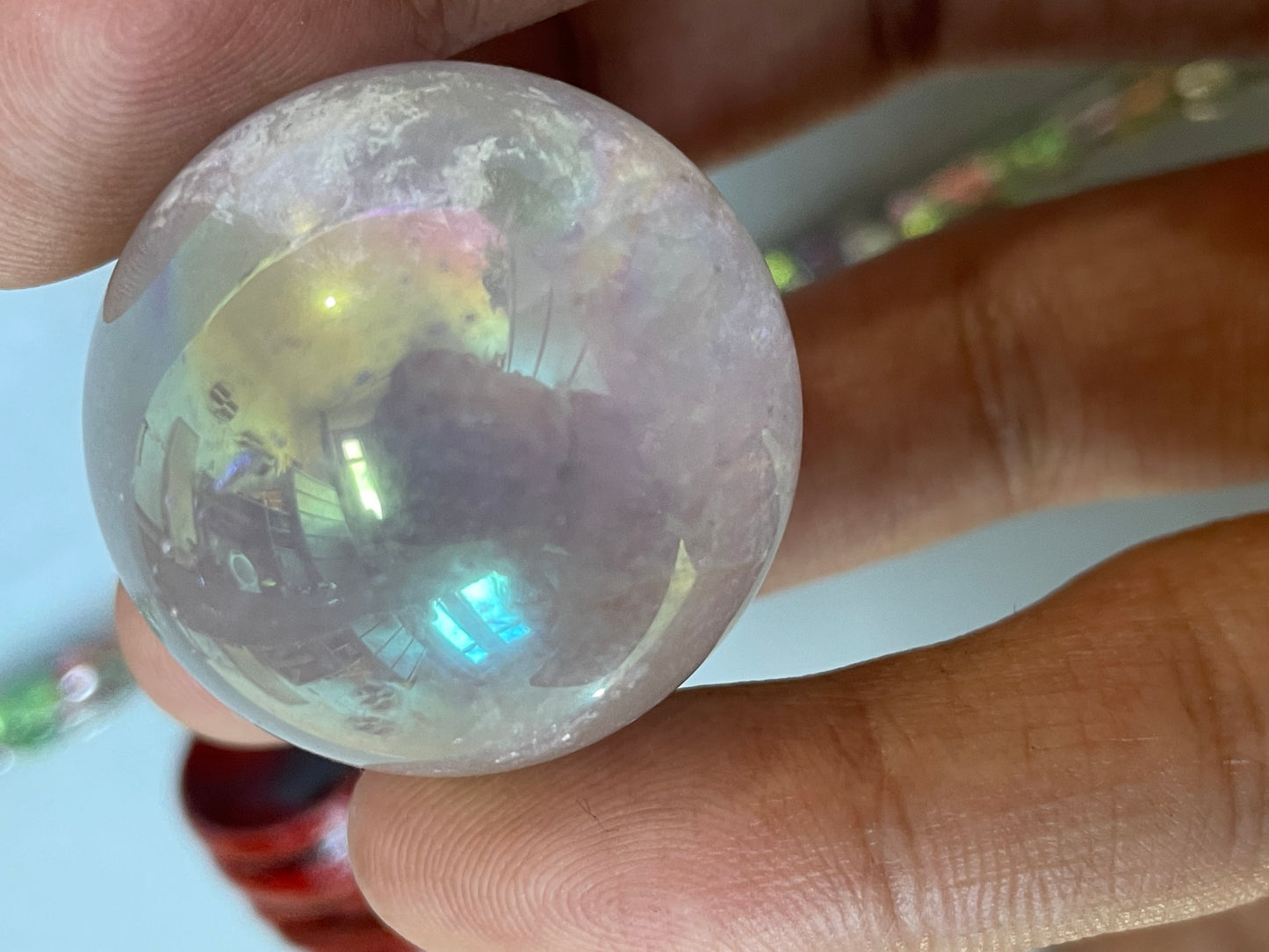Angel Aura Quartz Crystal Gemstone Sphere - S (1)