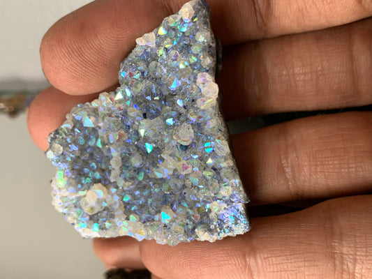 Aura Amethyst Quartz Crystal Gemstone Cluster Small (5)