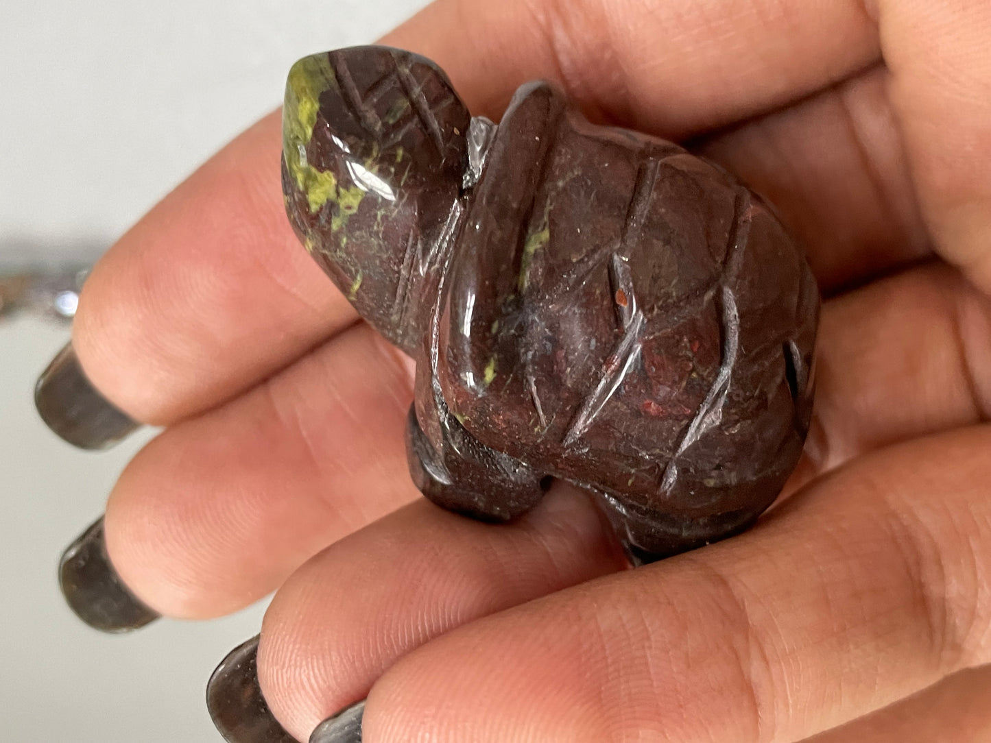Rainforest Jasper Gemstone Crystal Turtle Animal Carving Small