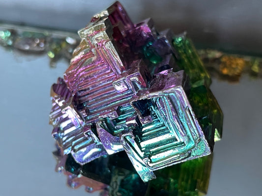 Rainbow Bismuth Crystal Specimen Metal Art S (3)