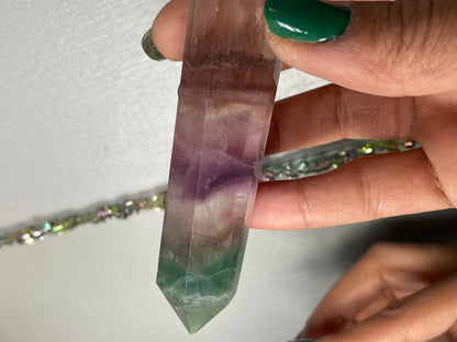 Rainbow Fluorite Gemstone Crystal Double Terminated Point (2)