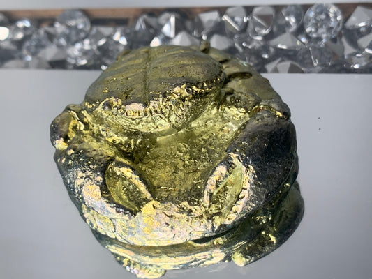 Gold Bismuth Crystal Crab Metal Art Sculpture
