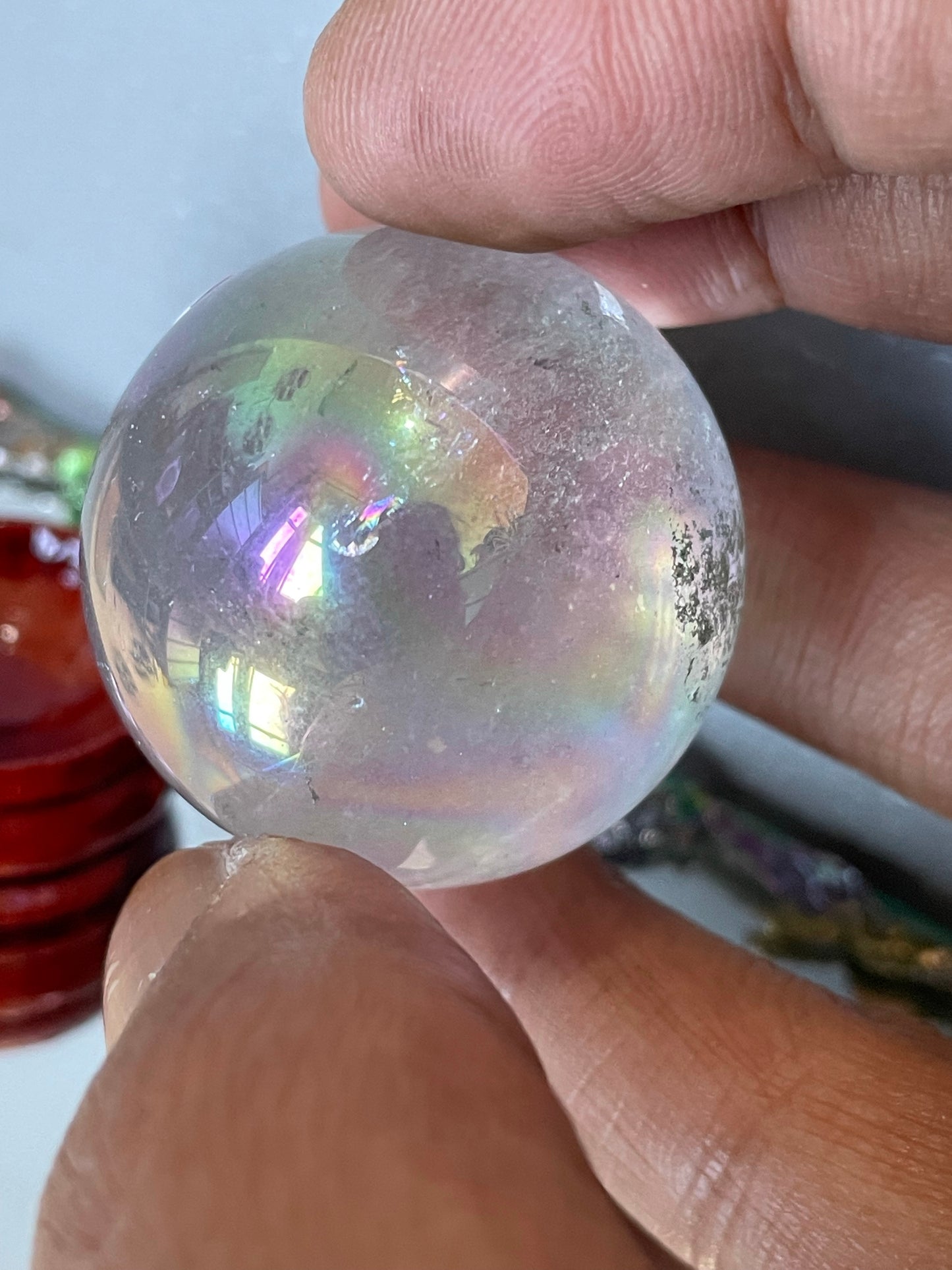 Angel Aura Quartz Crystal Gemstone Sphere - Medium(1)