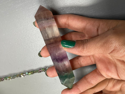 Rainbow Fluorite Gemstone Crystal Double Terminated Point (2)