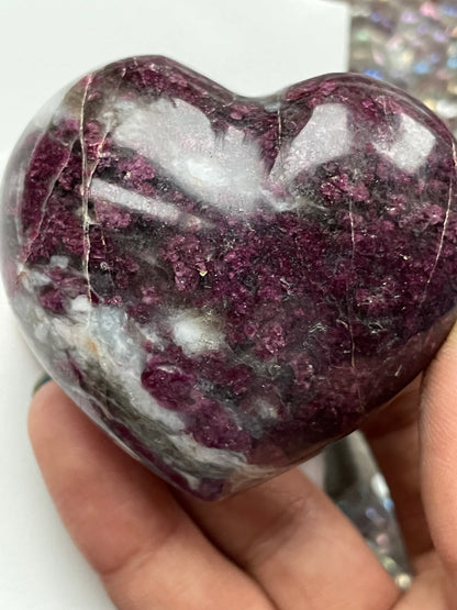 Pink Tourmaline Quartz Crystal Gemstone Heart Carving (2)