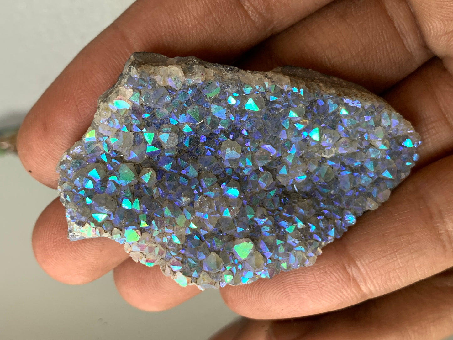 Aura Amethyst Quartz Crystal Gemstone Cluster - Small (6)