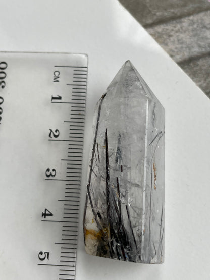 Black Tourmaline Quartz Crystal Gemstone Tower Point (1)