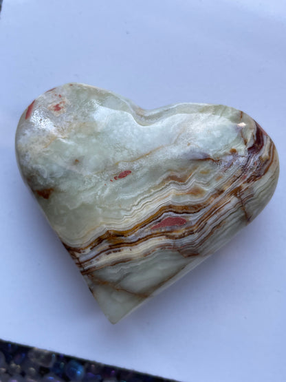 Banded Onyx Crystal Gemstone Heart Carving (5)