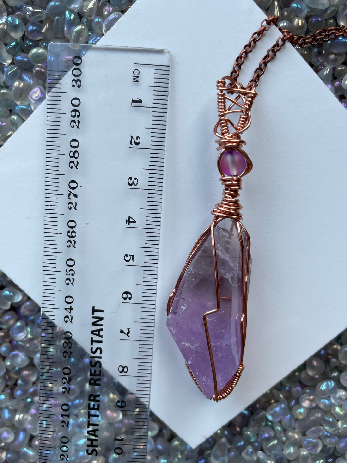 Ametrine Faceted Freeform Crystal Gemstone Copper Necklace