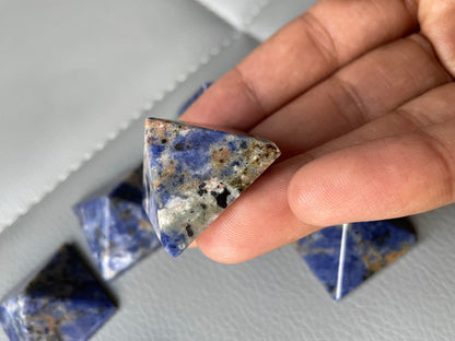 Sunset Sodalite Gemstone Crystal Pyramid Carving - Small