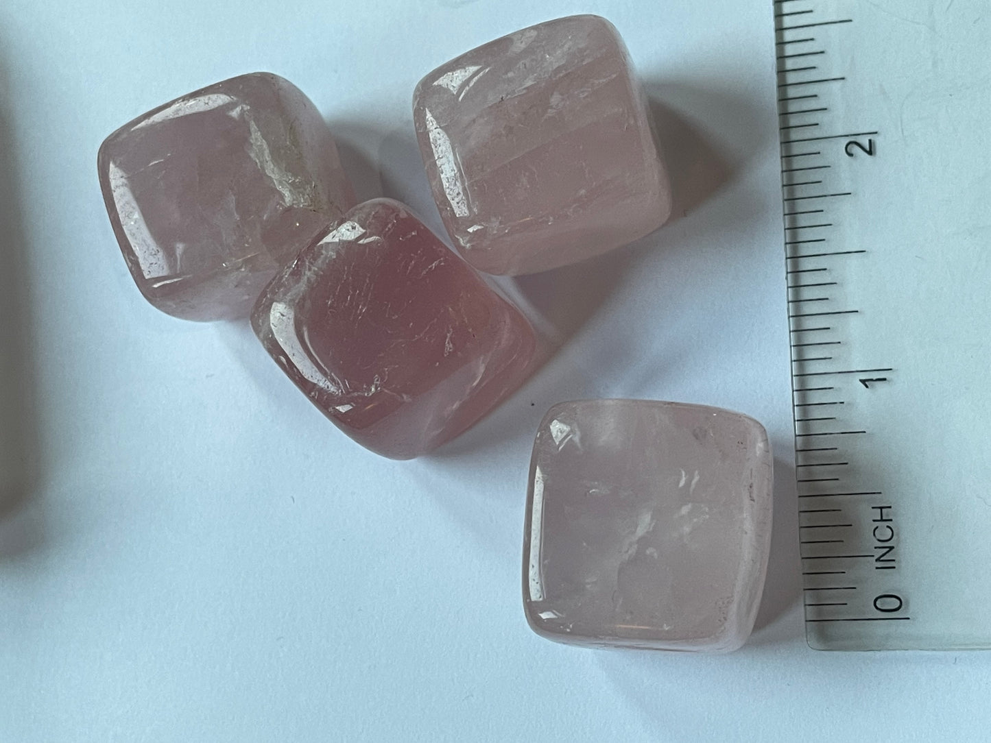 Rose Quartz Tumbled Cube Gemstone Crystal - Medium