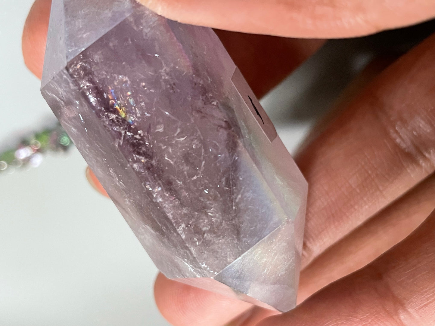 Amethyst Aura Gemstone Crystal Double Terminated Point (1)