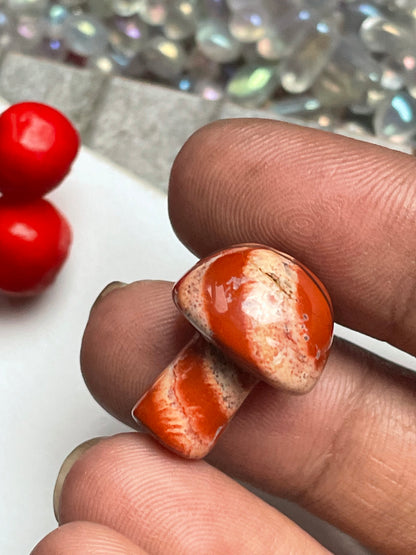 Red Jasper Crystal Gemstone Mushroom Carving Mini (3)