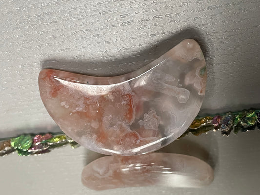Flower Agate Crystal Gemstone Carving Crescent Moon (2)