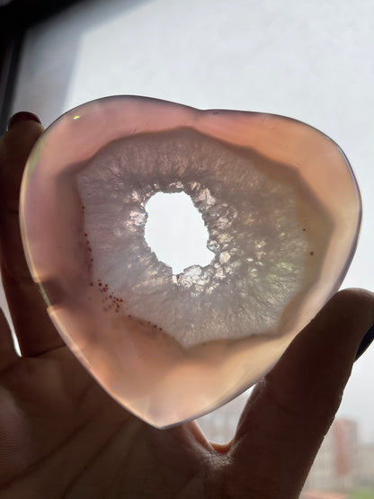 Angel Aura Druzy Agate Crystal Gemstone Heart Carving Medium