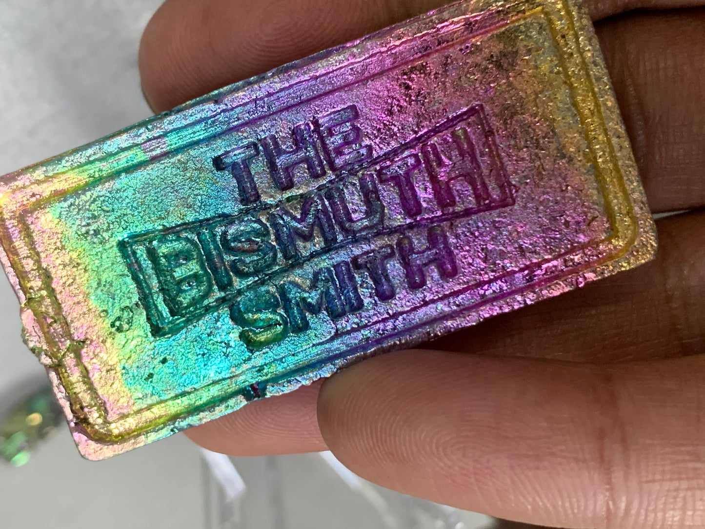 Rainbow Bismuth Crystal Sculpture - Bullion Ingot Bar