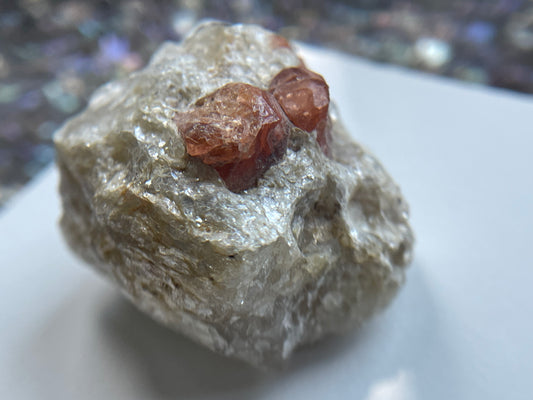 Spessertite Garnet In Schist Crystal Gemstone Rough Specimen (5)