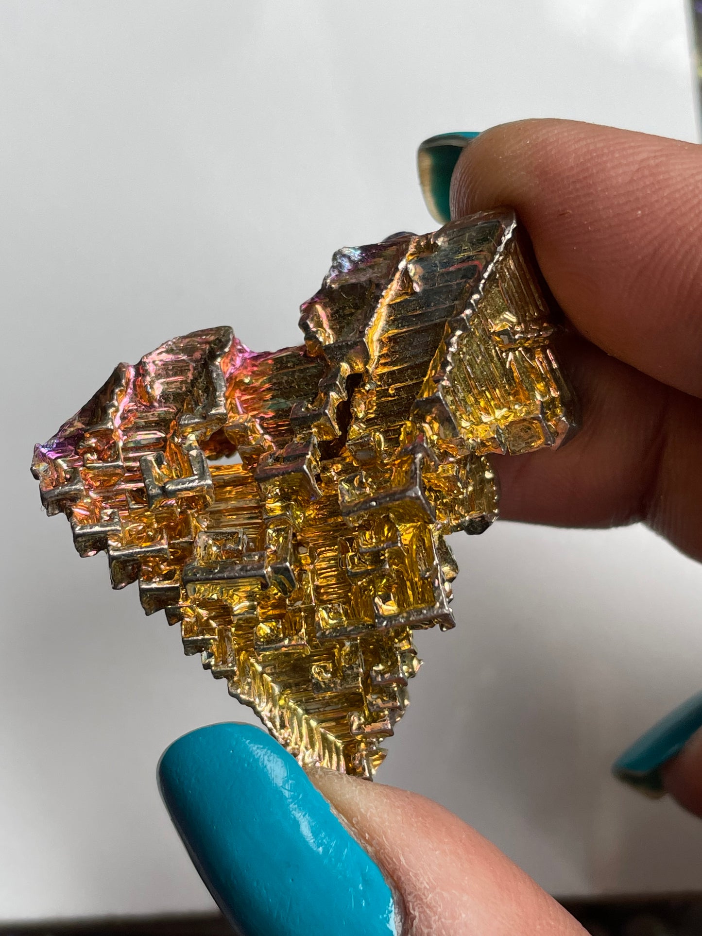 Gold Bismuth Crystal Specimen Metal Art G1