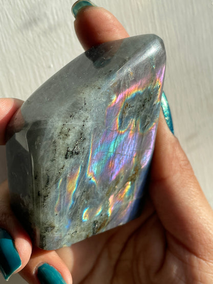Rainbow Labradorite Crystal Gemstone Cut Base Freeform (1)