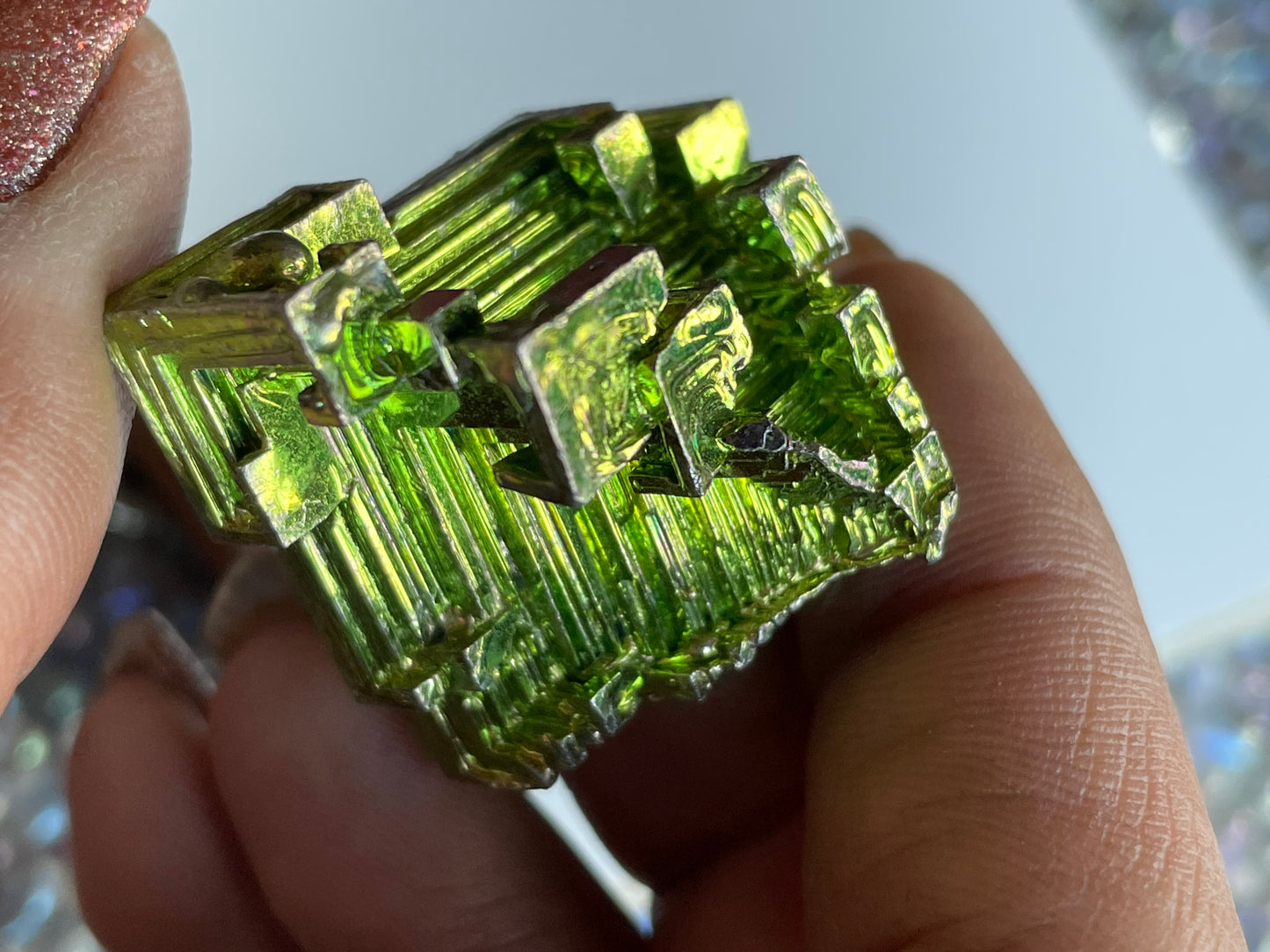 Green Bismuth Crystal Specimen - S (3)