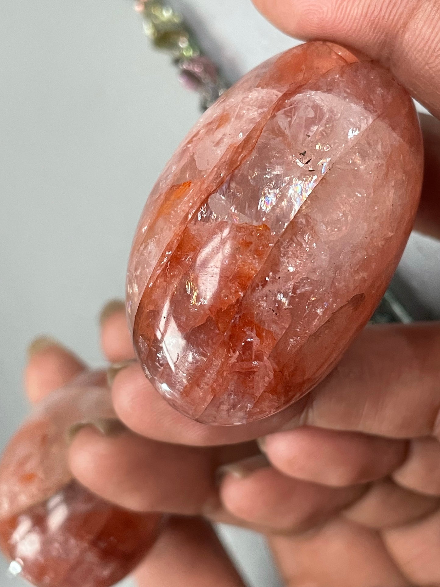Fire Quartz Crystal Gemstone Jellybean Egg - S (3)