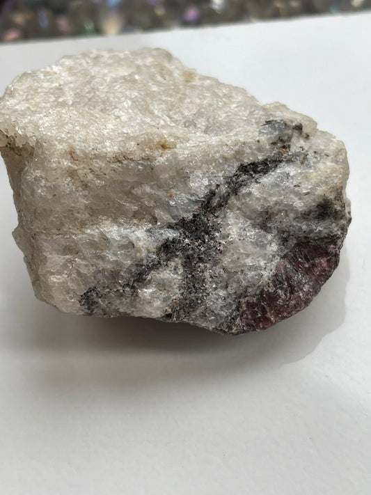 Garnet Quartz Crystal Gemstone Rough Specimen