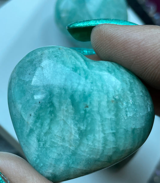 Amazonite Crystal Gemstone Puffy Heart Carving