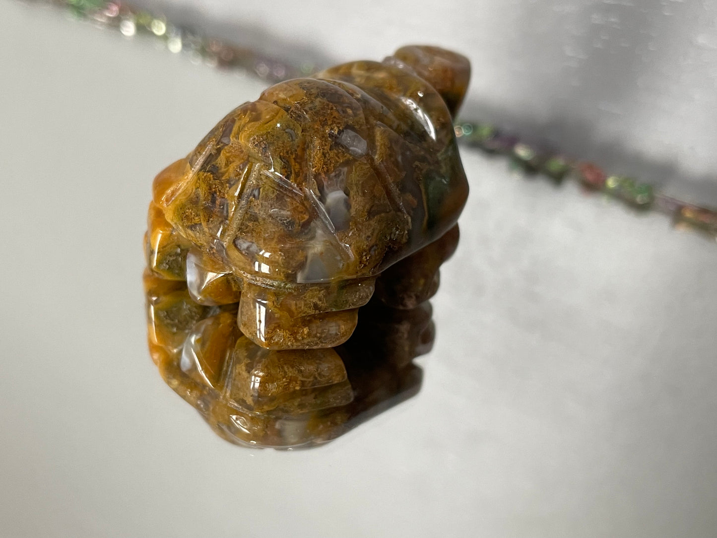 Agate Gemstone Crystal Turtle Animal Carving Small