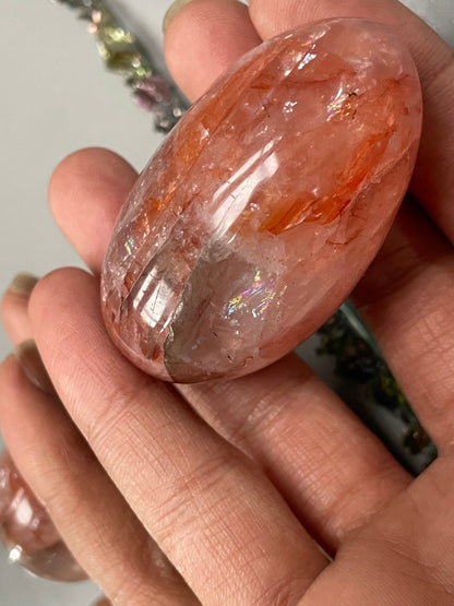 Fire Quartz Crystal Gemstone Jellybean Egg - S (3)