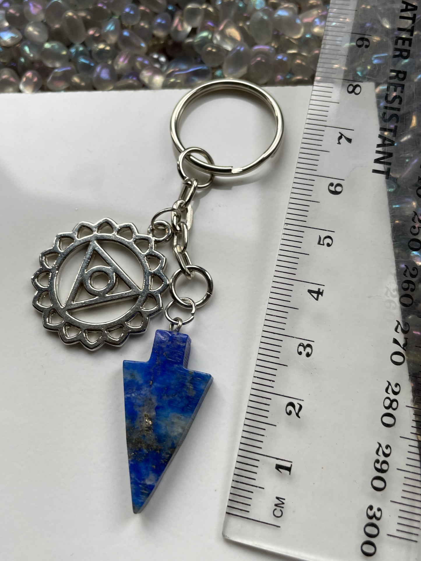 Lapis Lazuli Crystal Gemstone Throat Chakra KeyChain