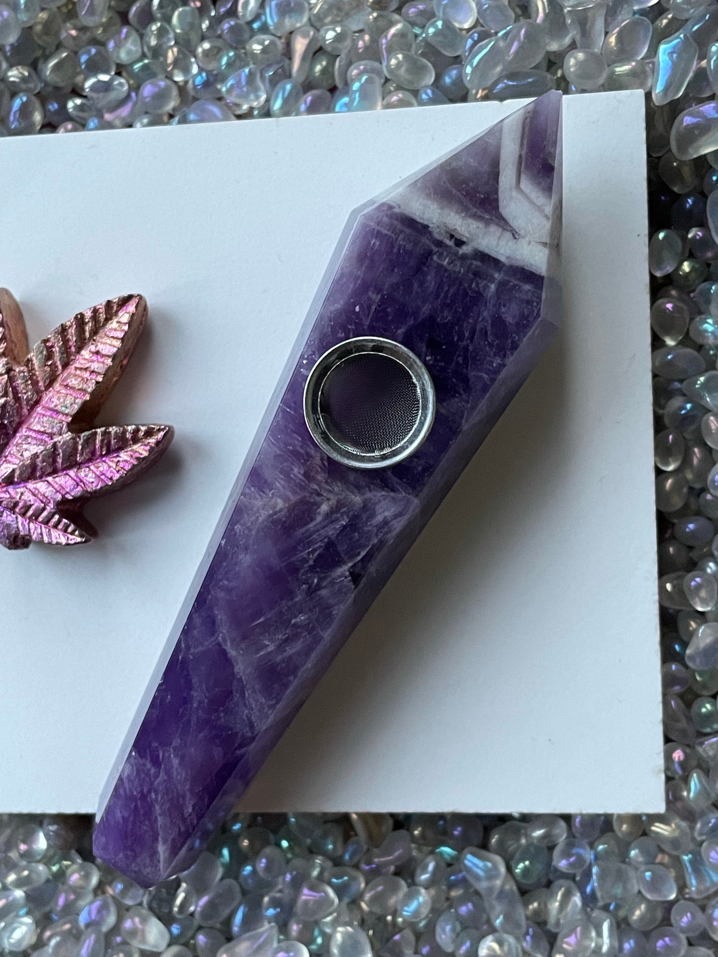 Amethyst & Bismuth Crystal Gemstone Gift Set