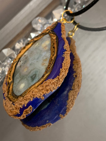 Ocean Jasper Gemstone Crystal Magara Necklace