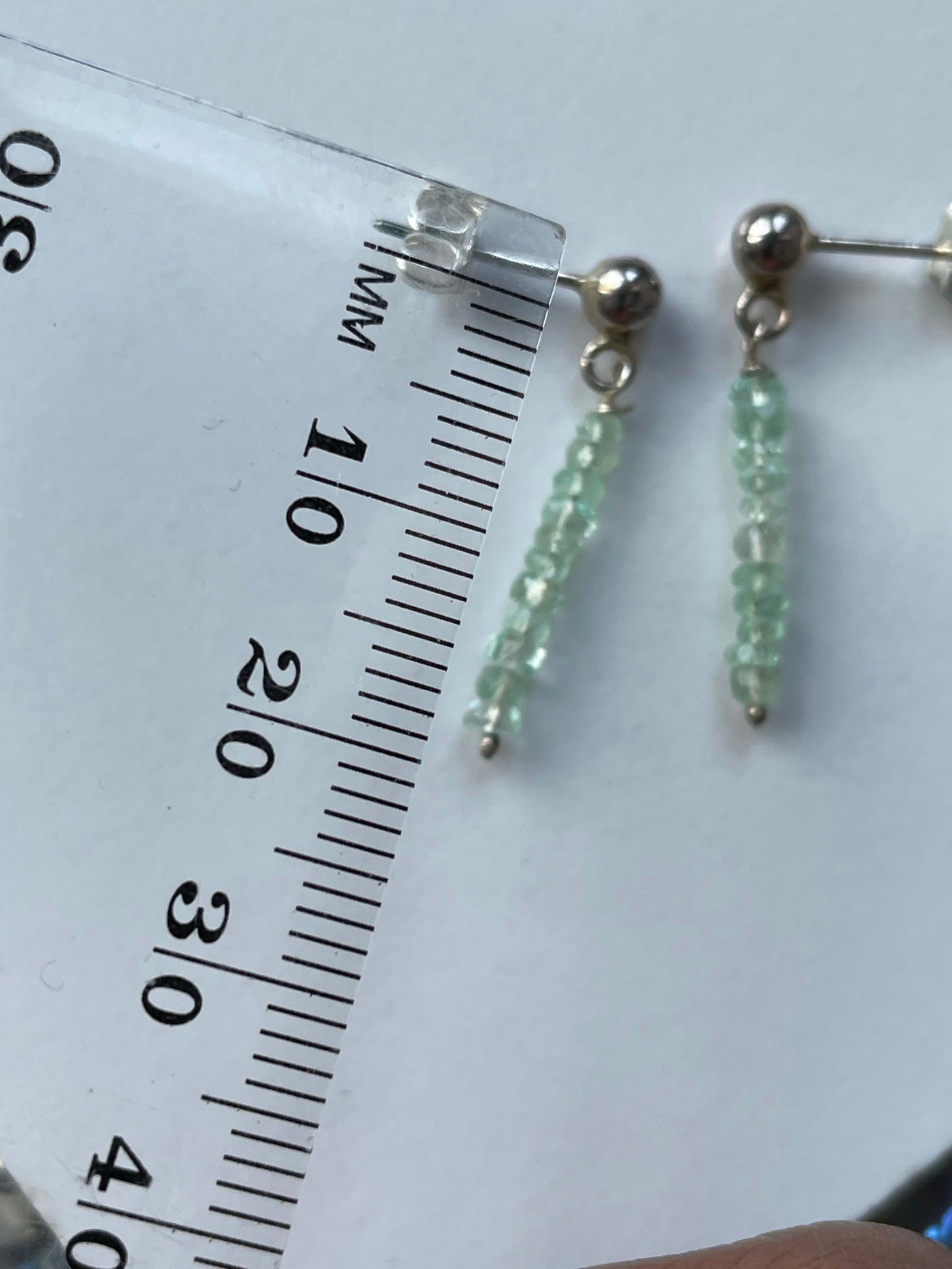 Colombian Emerald Rondelle Micro Gemstone 925 Silver Earrings