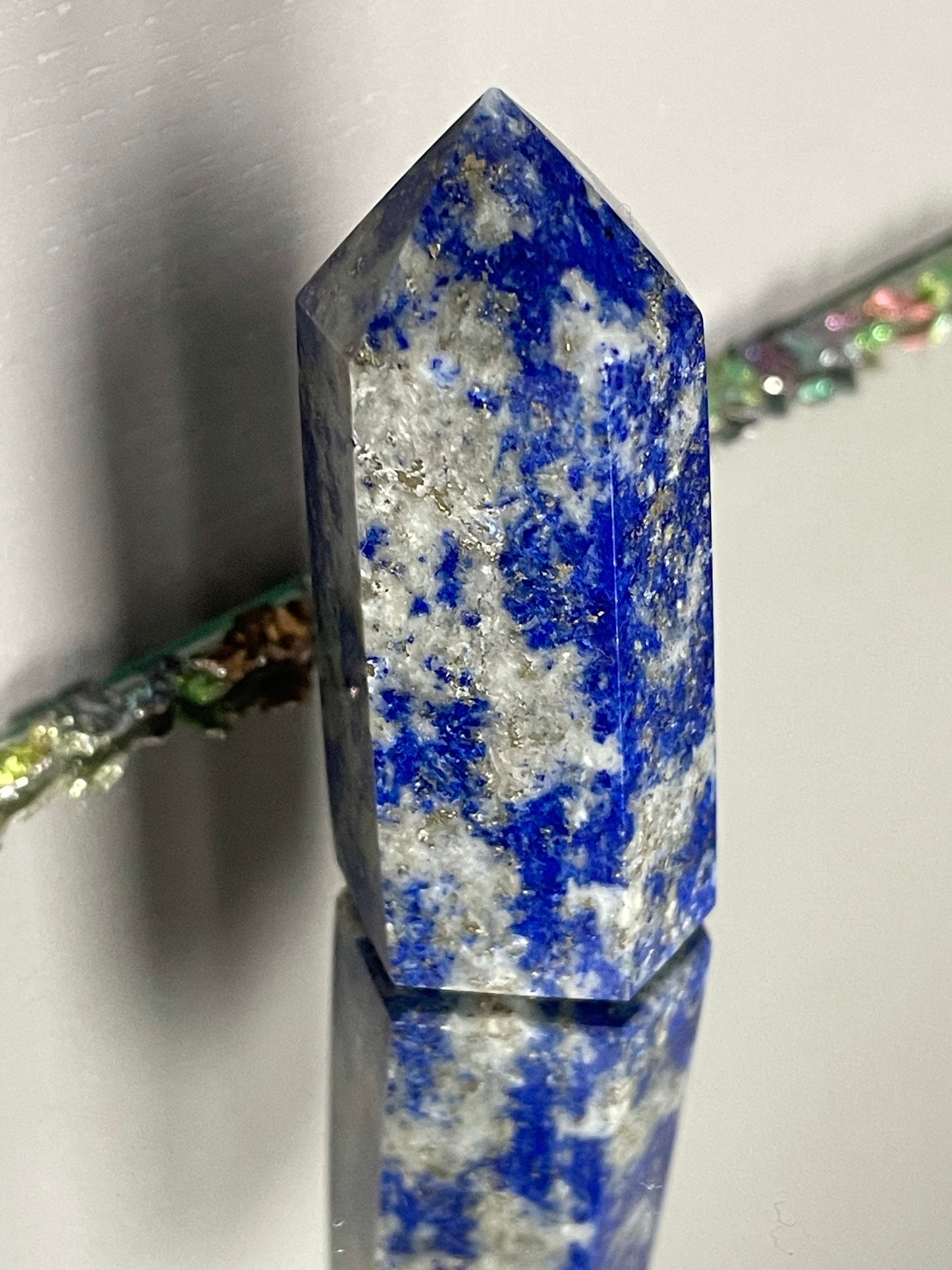 Lapis Lazuli Gemstone Crystal Tower Point (3) UV REACTIVE