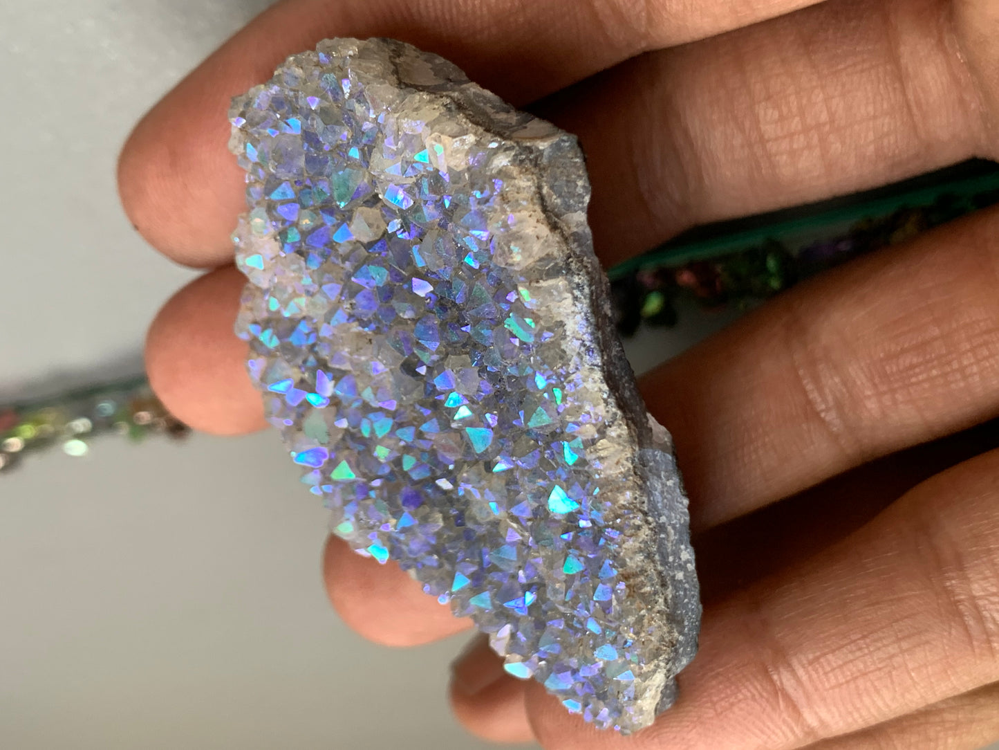 Aura Amethyst Quartz Crystal Gemstone Cluster - Small (6)