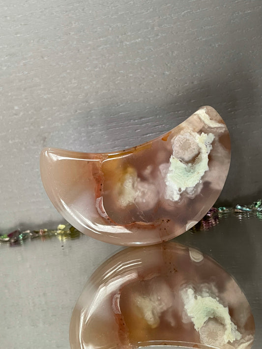 Flower Agate Crystal Gemstone Carving Crescent Moon (1)