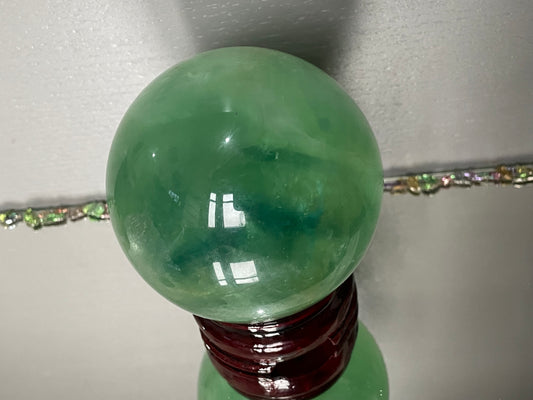 Green Blue Fluorite Gemstone Crystal Sphere - Large (1)