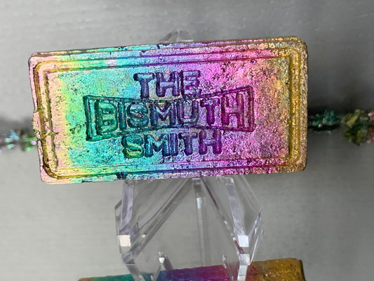 Rainbow Bismuth Crystal Sculpture - Bullion Ingot Bar