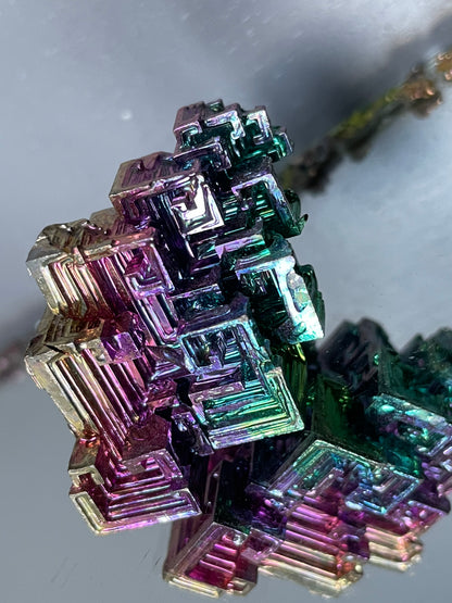 Rainbow Bismuth Crystal Specimen Metal Art S (2)