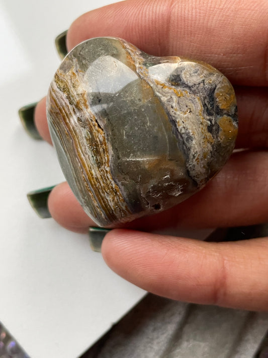 Ocean Jasper Gemstone Crystal Heart Small (3)