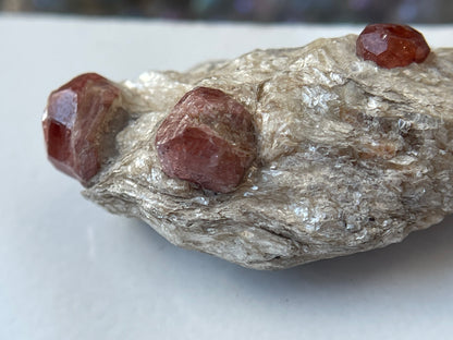 Spessertite Garnet In Schist Crystal Gemstone Rough Specimen (1)