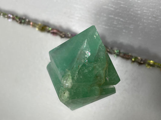 Green Fluorite Crystal Gemstone Pyramid Carving (1)