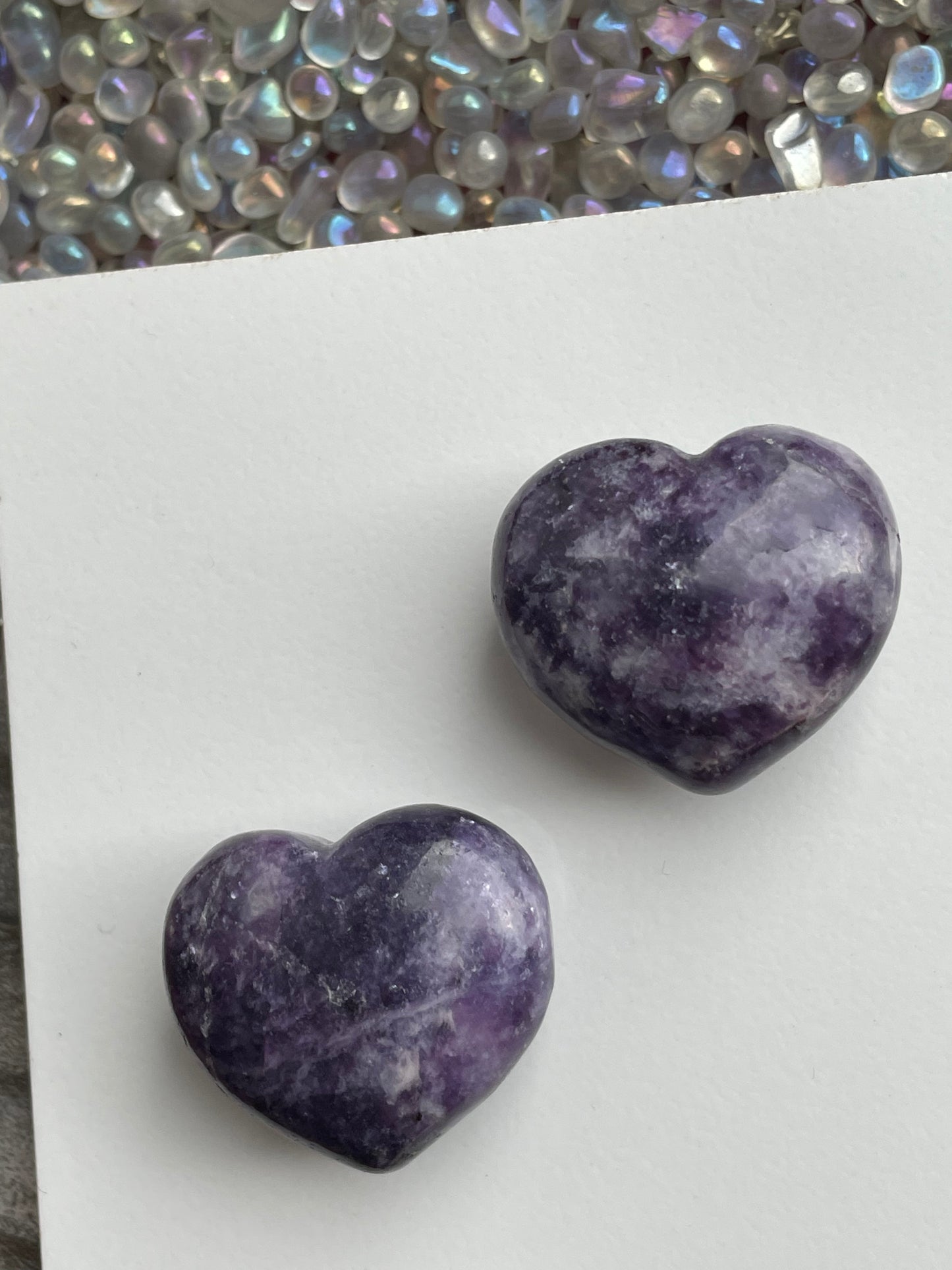 Lepidolite Gemstone Crystal Heart Carving Small