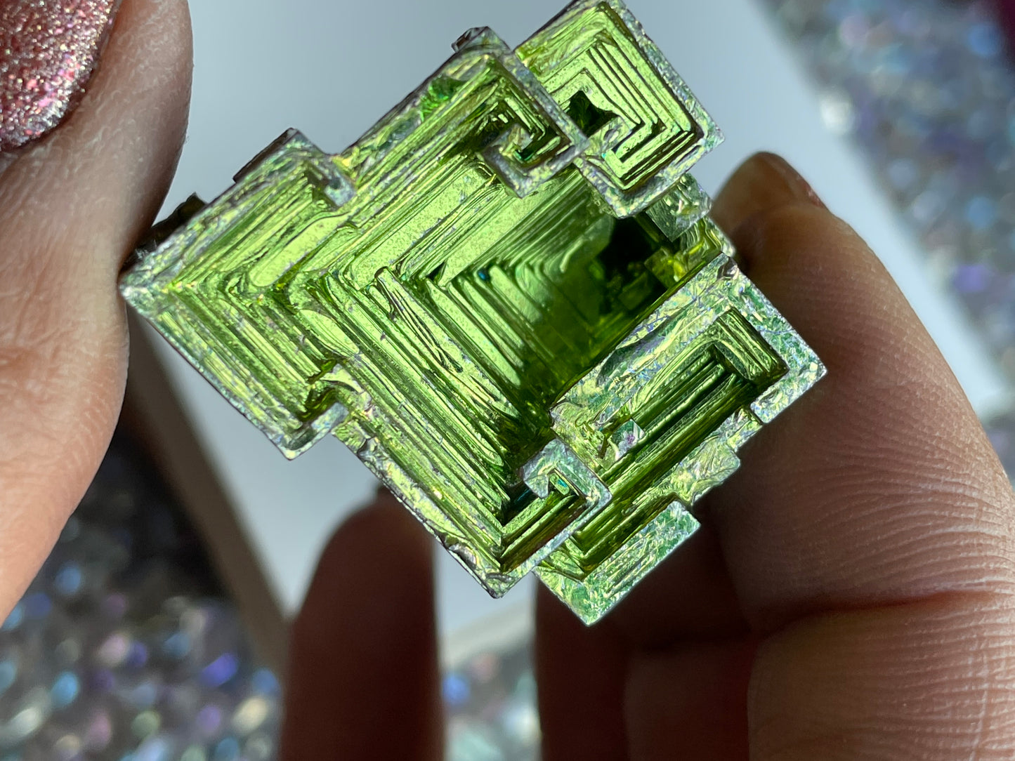 Green Bismuth Crystal Specimen - S (3)