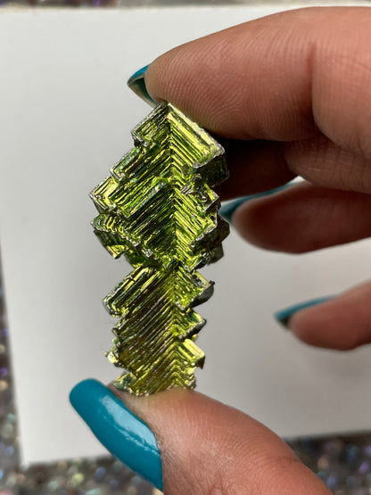 Green Bismuth Crystal Specimen - S (2)