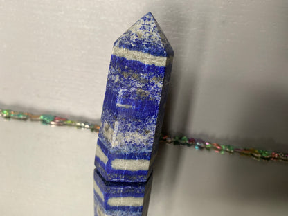 Lapis Lazuli Gemstone Crystal Tower Point (5) - UV REACTIVE
