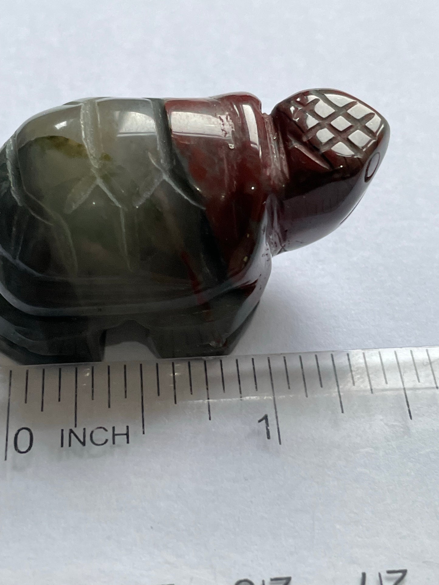 Bloodstone Gemstone Crystal Turtle Animal Carving Small